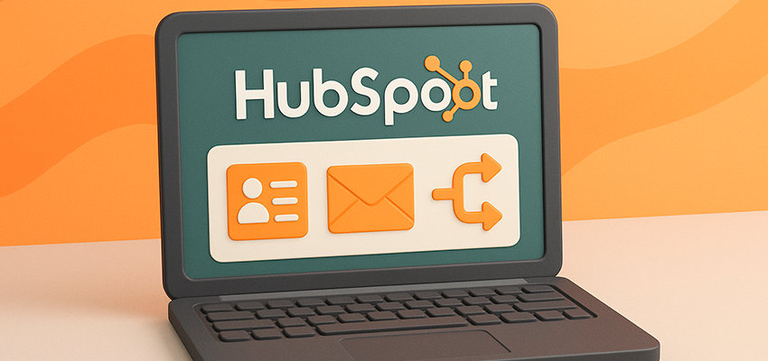 Dashboard de HubSpot mostrando embudo de ventas y métricas de marketing